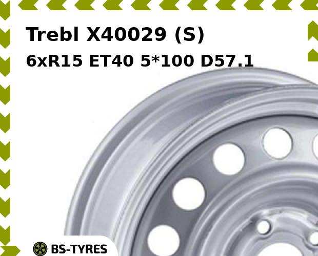 

Колесный диск Trebl, X40029 (S) 6xR15 ET40 5*100 D57.1