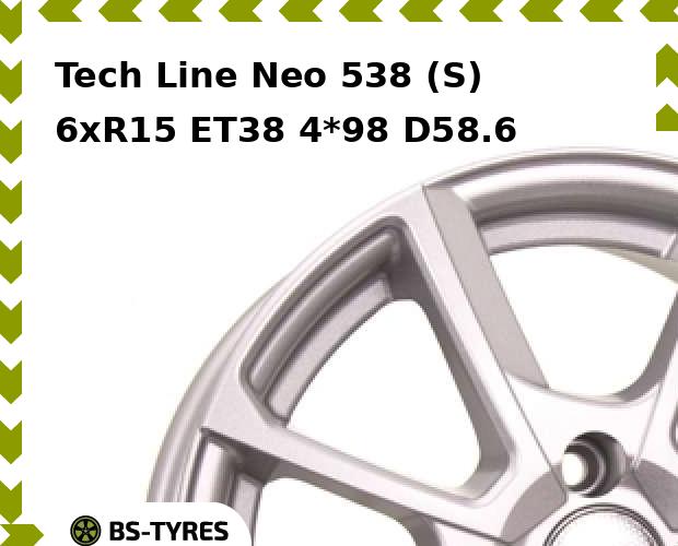 

Колесный диск Tech Line, Tech-line Neo 538 (S) 6xR15 ET38 4*98 D58.6
