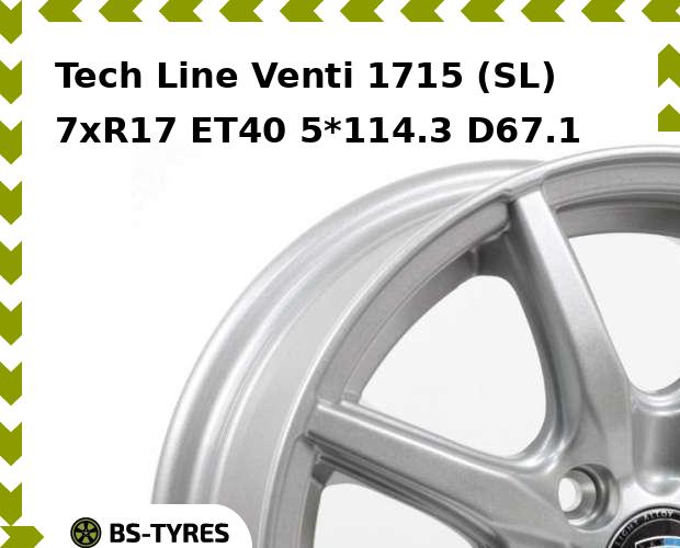 

Колесный диск Tech Line, Tech-line Venti 1715 (SL) 7xR17 ET40 5*114.3 D67.1