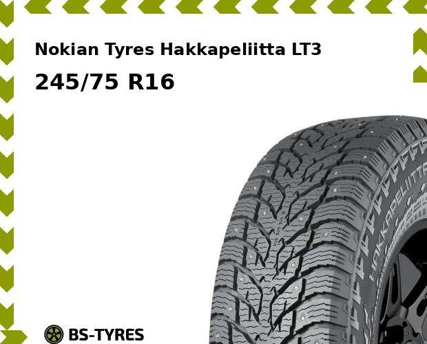 

Зимние шины Nokian Tyres, Hakkapeliitta LT3 245/75 R16C 120/116Q