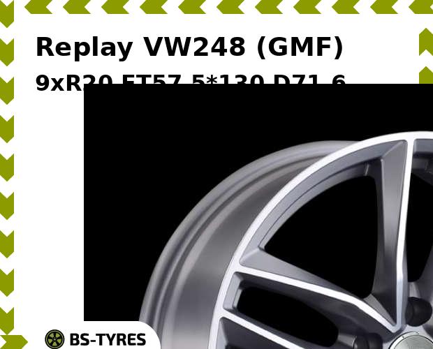 

Колесный диск Replay, VW248 (GMF) 9xR20 ET57 5*130 D71.6