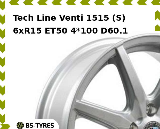 

Колесный диск Tech Line, Tech-line Venti 1515 (S) 6xR15 ET50 4*100 D60.1