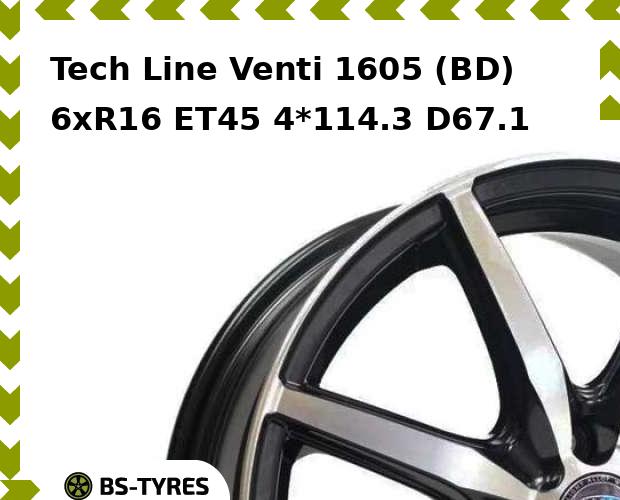 

Колесный диск Tech Line, Tech-line Venti 1605 (BD) 6xR16 ET45 4*114.3 D67.1