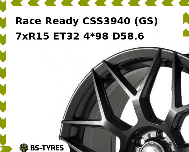 

Колесный диск Race Ready, CSS3940 (GS) 7.0xR15 ET32 4*98 D58.6