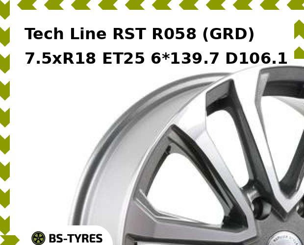 

Колесный диск Tech-line, RST R058 (GRD) 7.5xR18 ET25 6*139.7 D106.1
