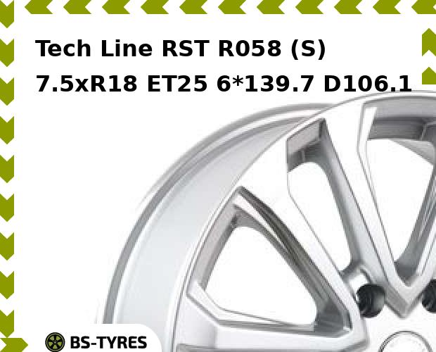 

Колесный диск Tech Line, Tech-line RST R058 (S) 7.5xR18 ET25 6*139.7 D106.1