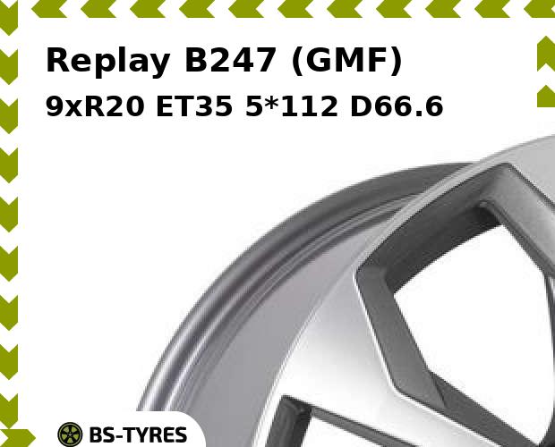 

Колесный диск Replay, B247 (GMF) 9xR20 ET35 5*112 D66.6