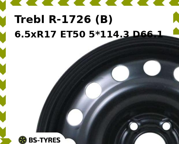 

Колесный диск Trebl, R-1726 (B) 6.5xR17 ET50 5*114.3 D66.1