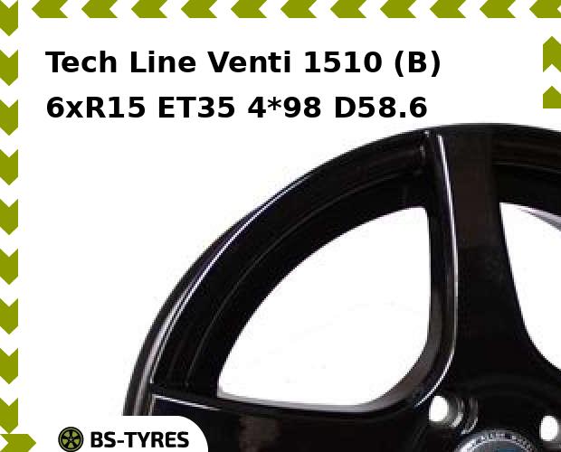 

Колесный диск Tech Line, Tech-line Venti 1510 (B) 6xR15 ET35 4*98 D58.6