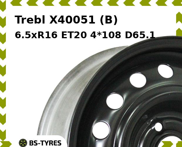 

Колесный диск Trebl, X40051 (B) 6.5xR16 ET20 4*108 D65.1