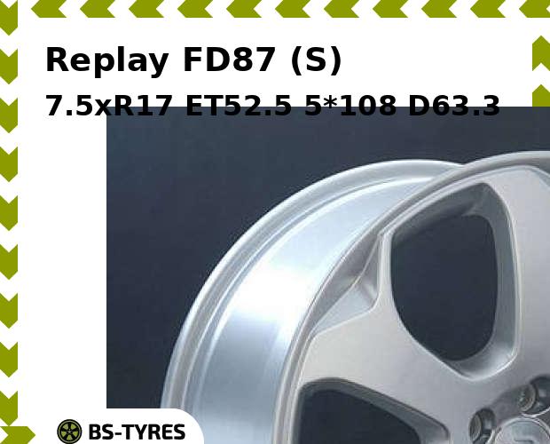 

Колесный диск Replay, FD87 (S) 7.5xR17 ET52.5 5*108 D63.3