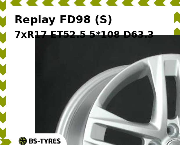 

Колесный диск Replay, FD98 (S) 7xR17 ET52.5 5*108 D63.3