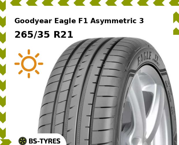

Летние шины Goodyear, Eagle F1 Asymmetric 3 265/35 R21 101Y
