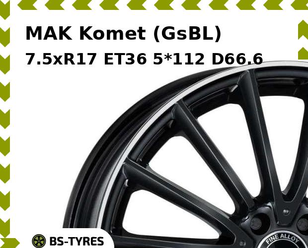 

Колесный диск MAK, Komet (GsBL) 7.5xR17 ET36 5*112 D66.6