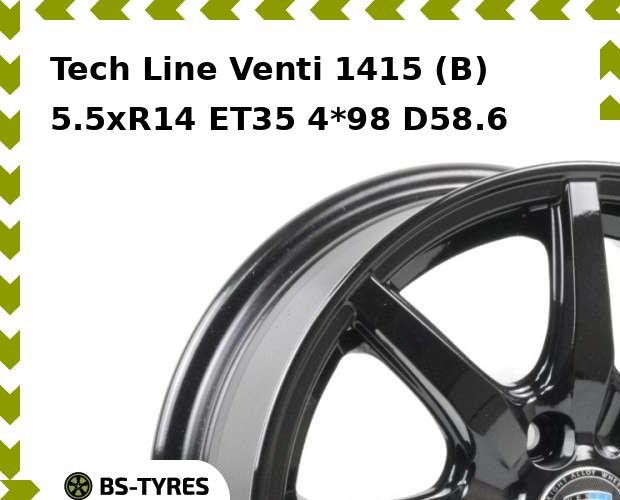 

Колесный диск Tech Line, Tech-line Venti 1415 (B) 5.5xR14 ET35 4*98 D58.6