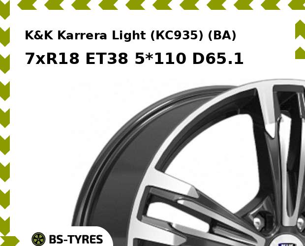 

Колесный диск K&K, Karrera Light (КС935) (BA) 7xR18 ET38 5*110 D65.1
