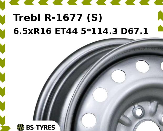 

Колесный диск Trebl, R-1677 (S) 6.5xR16 ET44 5*114.3 D67.1