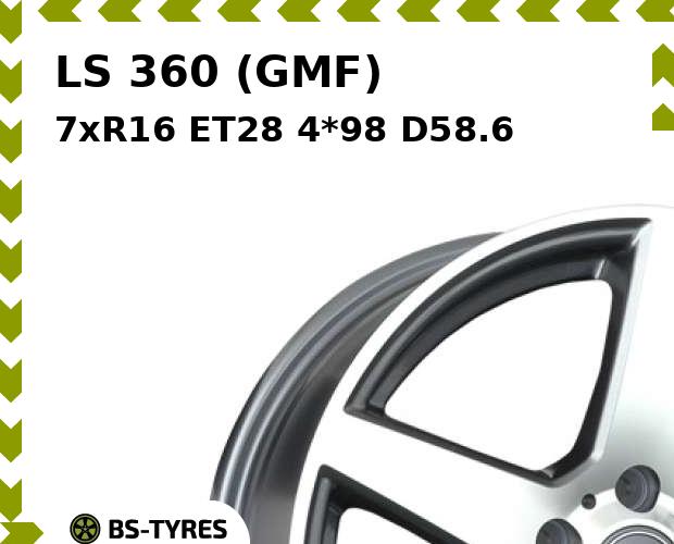 

Колесный диск LS, 360 (GMF) 7xR16 ET28 4*98 D58.6