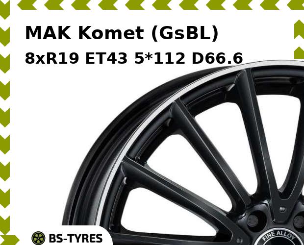 

Колесный диск MAK, Komet (GsBL) 8xR19 ET43 5*112 D66.6
