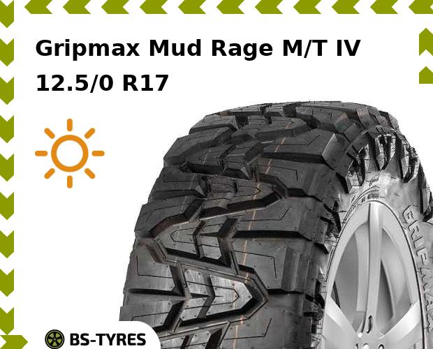 

Летние шины Gripmax, Mud Rage M/T IV 12.5/0 R17 121Q