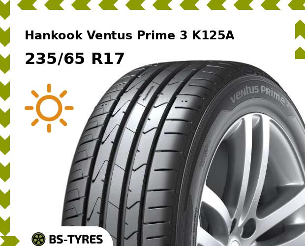 

Летние шины Hankook, Ventus Prime 3 K125A SUV 235/65 R17 104H