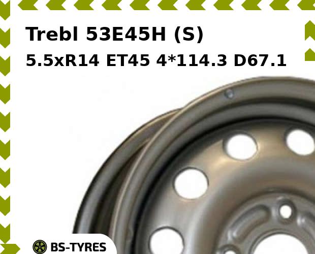 

Колесный диск Trebl, 53E45H (S) 5.5xR14 ET45 4*114.3 D67.1