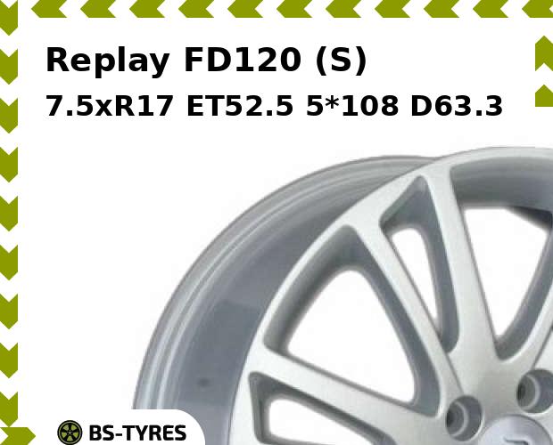 

Колесный диск Replay, FD120 (S) 7.5xR17 ET52.5 5*108 D63.3