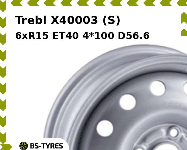 

Колесный диск Trebl, X40003 (S) 6xR15 ET40 4*100 D56.6