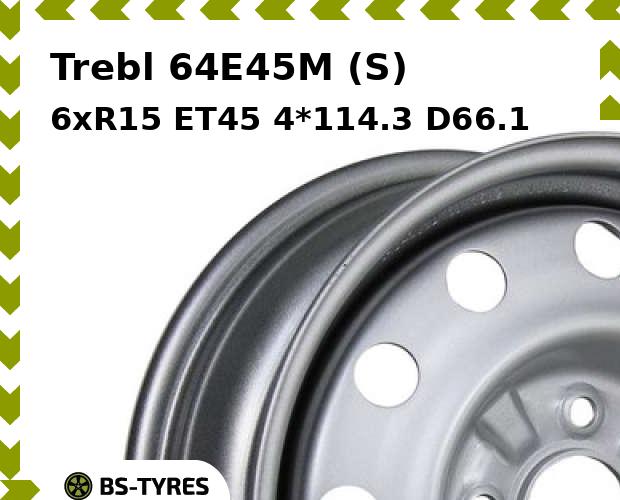 

Колесный диск Trebl, 64E45M (S) 6xR15 ET45 4*114.3 D66.1