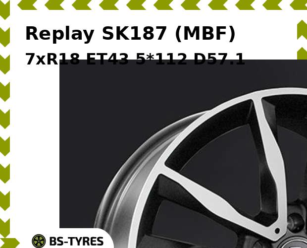 

Колесный диск Replay, SK187 (MBF) 7xR18 ET43 5*112 D57.1