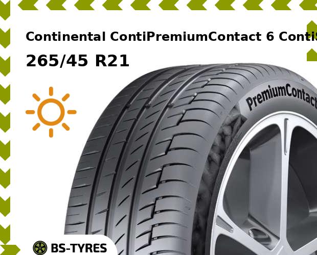 

Летние шины Continental, ContiPremiumContact 6 ContiSilent 265/45 R21 108H