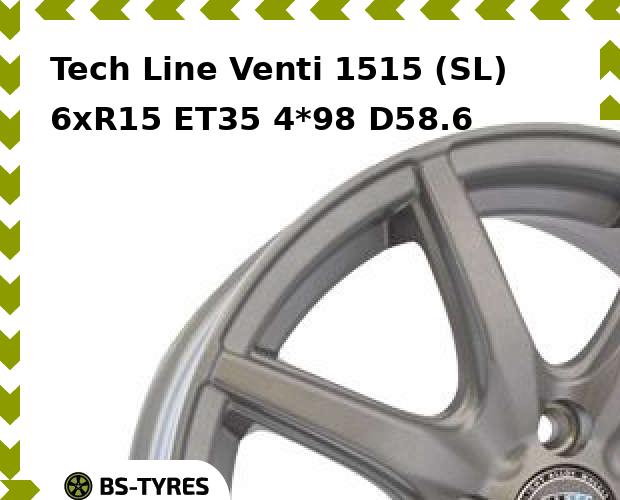 

Колесный диск Tech Line, Tech-line Venti 1515 (SL) 6xR15 ET35 4*98 D58.6