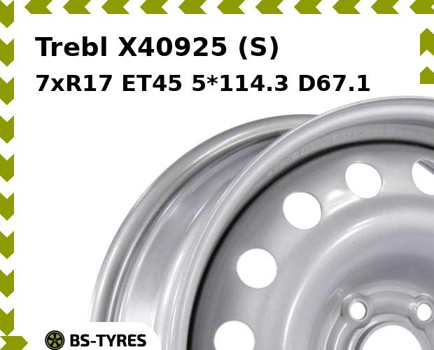 

Колесный диск Trebl, X40925 (S) 7xR17 ET45 5*114.3 D67.1