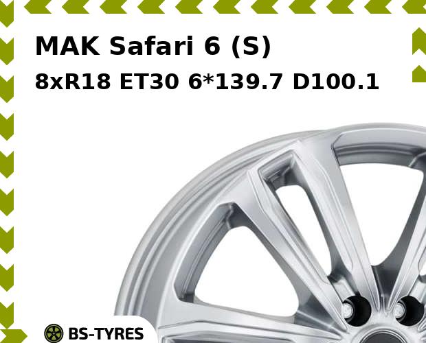 

Колесный диск MAK, Safari 6 (S) 8xR18 ET30 6*139.7 D100.1
