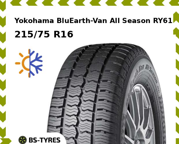 

Всесезонные шины Yokohama, BluEarth-Van All Season RY61 215/75 R16C 116/114R