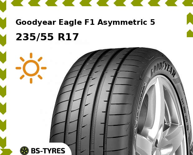 

Летние шины Goodyear, Eagle F1 Asymmetric 5 235/55 R17 99H