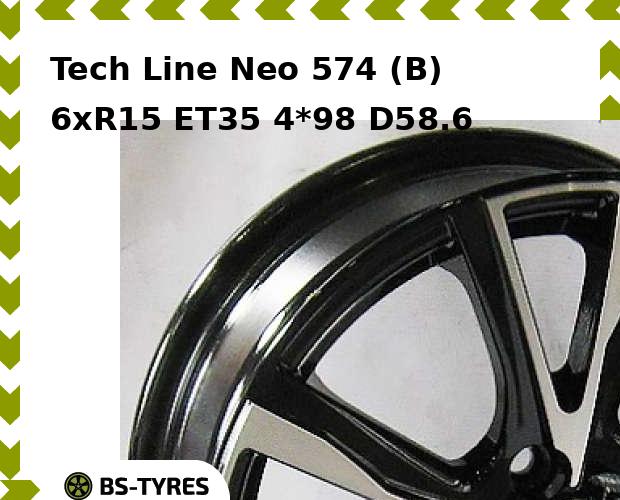 

Колесный диск Tech Line, Tech-line Neo 574 (B) 6.0xR15 ET35 4*98 D58.6