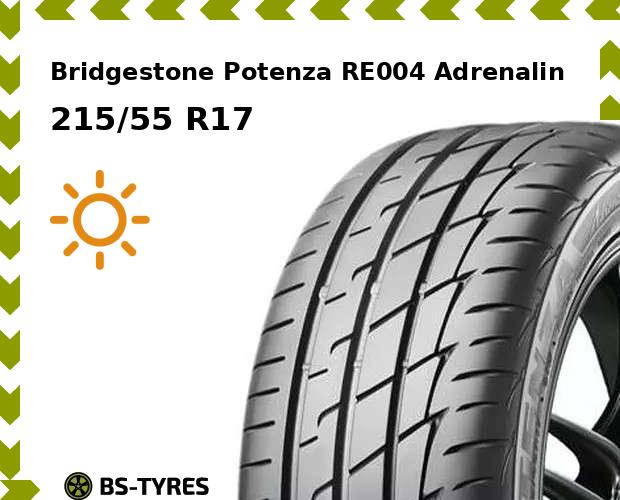 

Летние шины Bridgestone, Potenza RE004 Adrenalin 215/55 R17 94W