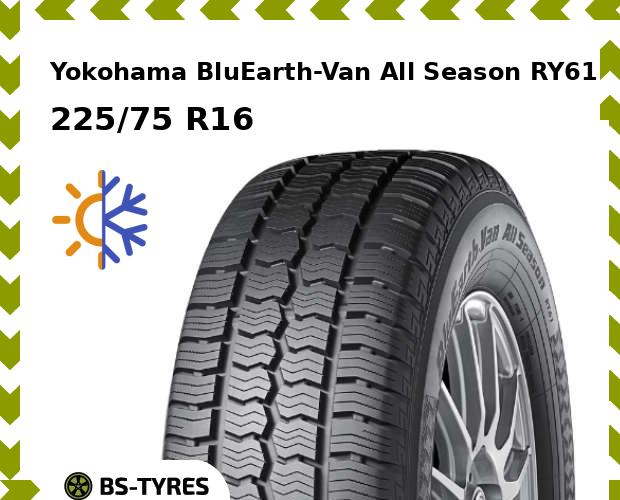 

Всесезонные шины Yokohama, BluEarth-Van All Season RY61 225/75 R16C 121/120R