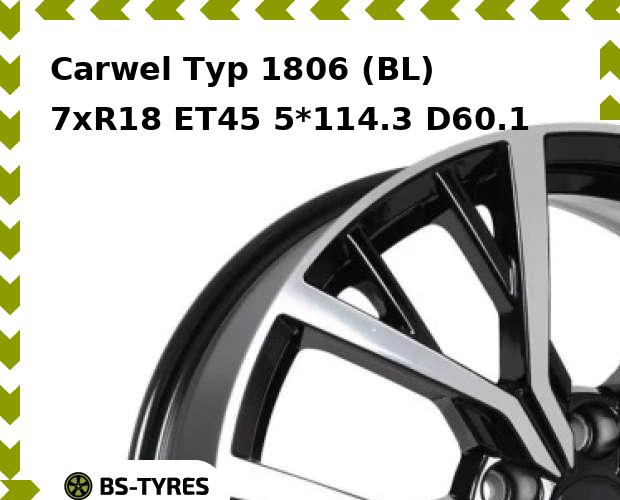 

Колесный диск Carwel, Тур 1806 (BL) 7.0xR18 ET45 5*114.3 D60.1