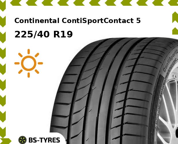 

Летние шины Continental, ContiSportContact 5 MO SSR RunFlat 225/40 R19 93Y