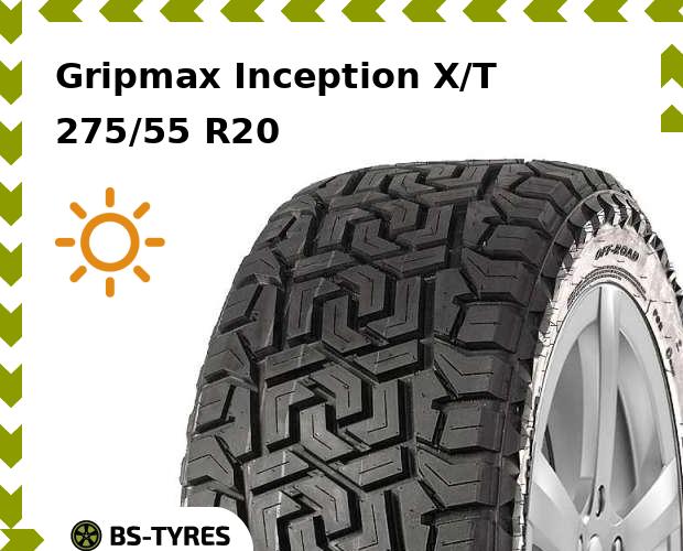 

Летние шины Gripmax, Inception X/T 275/55 R20C 120/117Q