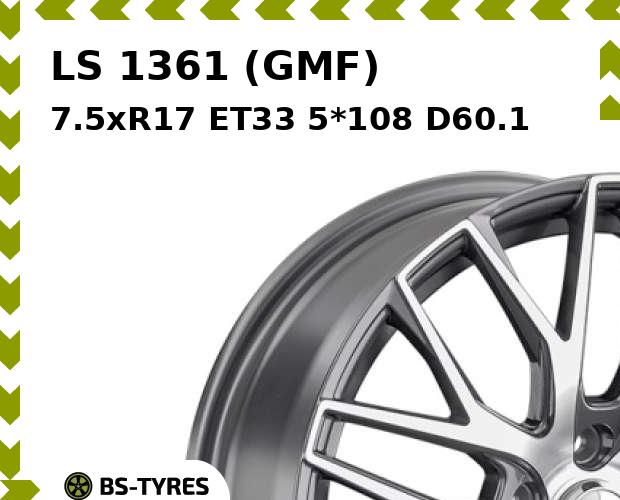 

Колесный диск LS, 1361 (GMF) 7.5xR17 ET33 5*108 D60.1