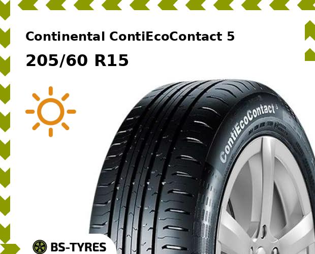 

Летние шины Continental, ContiEcoContact 5 205/60 R15 95V