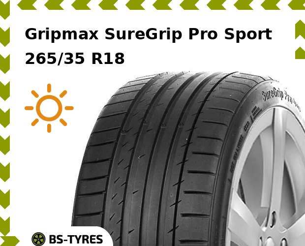 

Летние шины Gripmax, SureGrip Pro Sport 265/35 R18 97Y