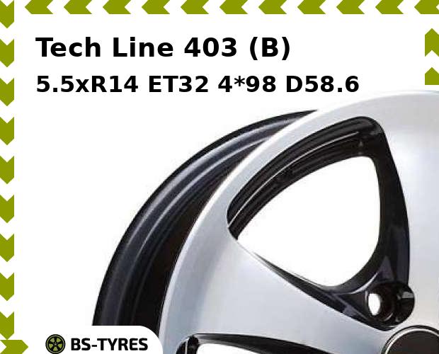 

Колесный диск Tech Line, Tech-line 403 (B) 5.5xR14 ET32 4*98 D58.6