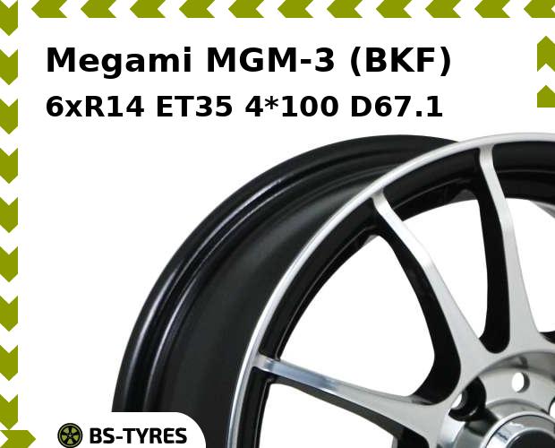 

Колесный диск Megami, MGM-3 (BKF) 6xR14 ET35 4*100 D67.1