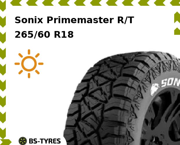 

Летние шины Sonix, Primemaster R/T 265/60 R18 114Q