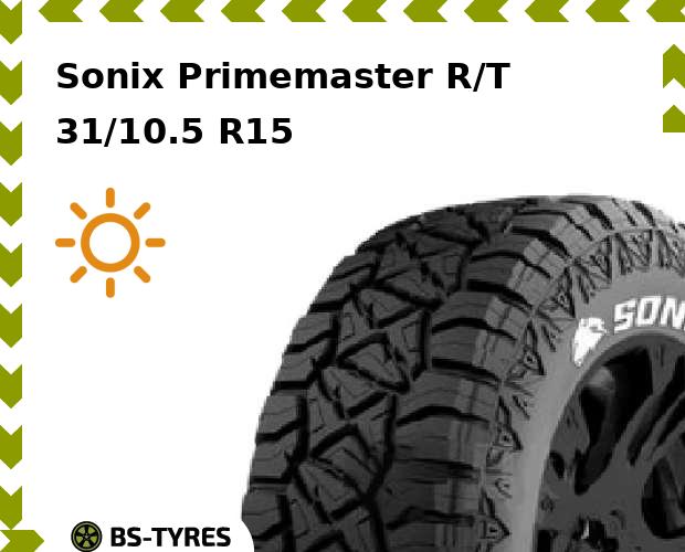 

Летние шины Sonix, Primemaster R/T 31/10.5 R15 109Q