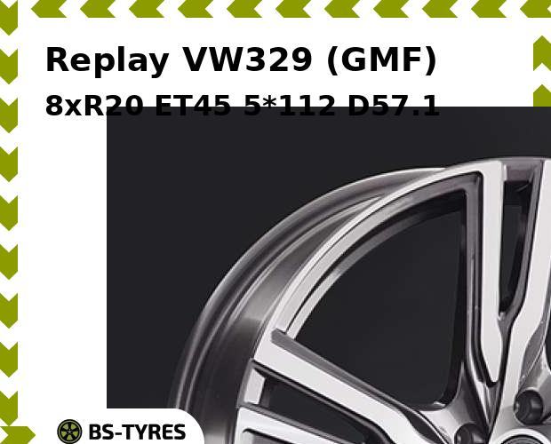 

Колесный диск Replay, VW329 (GMF) 8xR20 ET45 5*112 D57.1